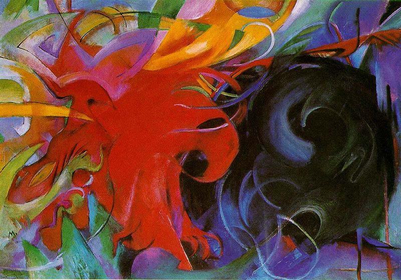 Franz Marc Fighting Forms, 1914 oil painting image